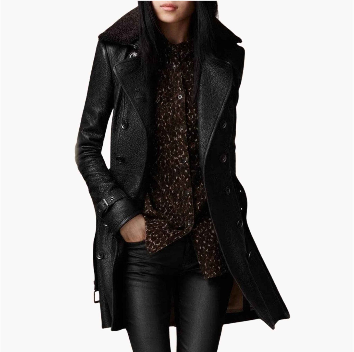 Clara | Leder-Trenchcoat