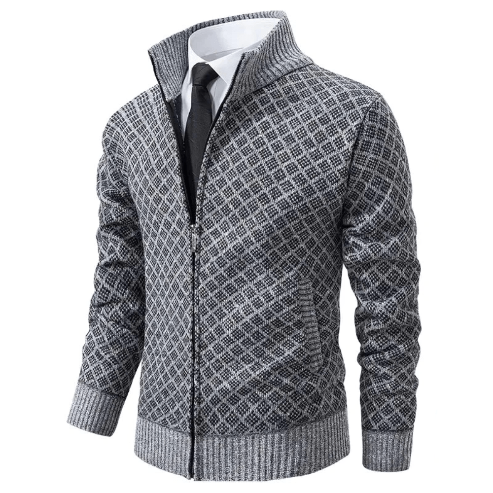 Windsor | Rautenstrick-Cardigan mit Reißverschluss