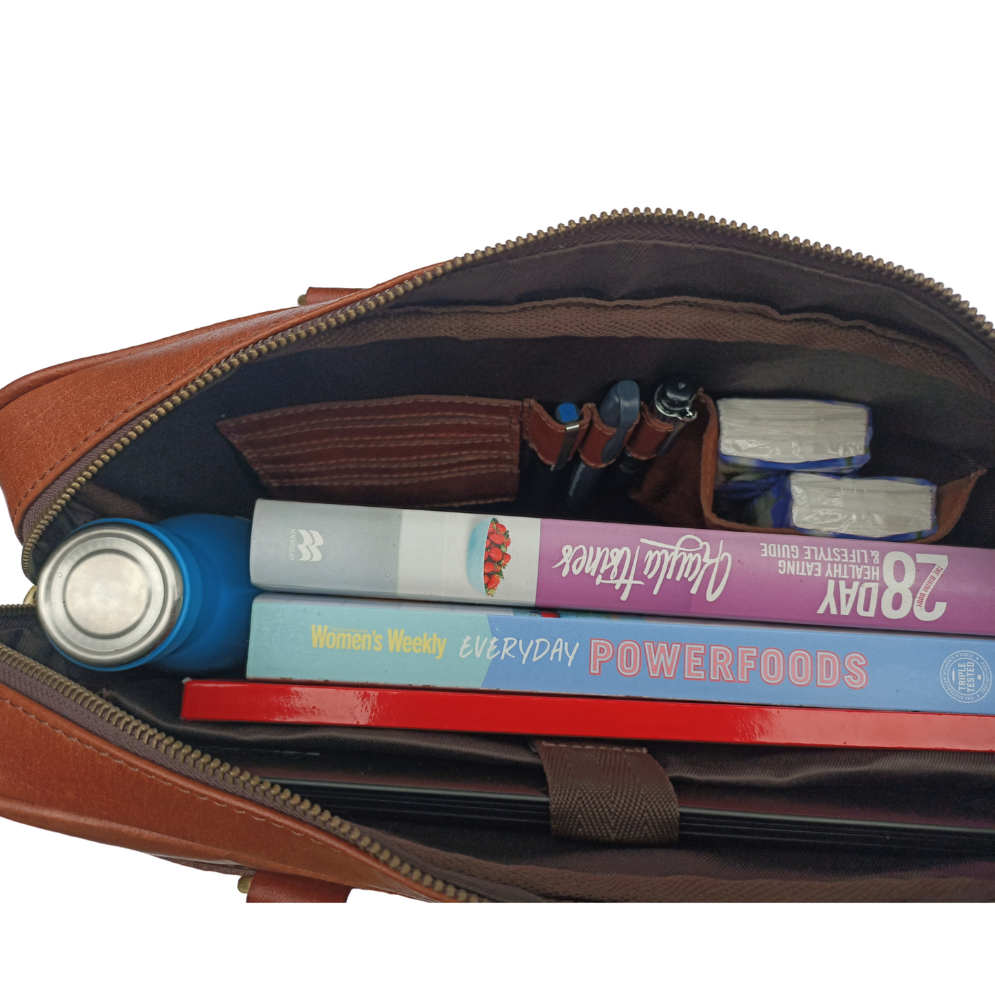 Helle Braune Leder Laptop Tasche