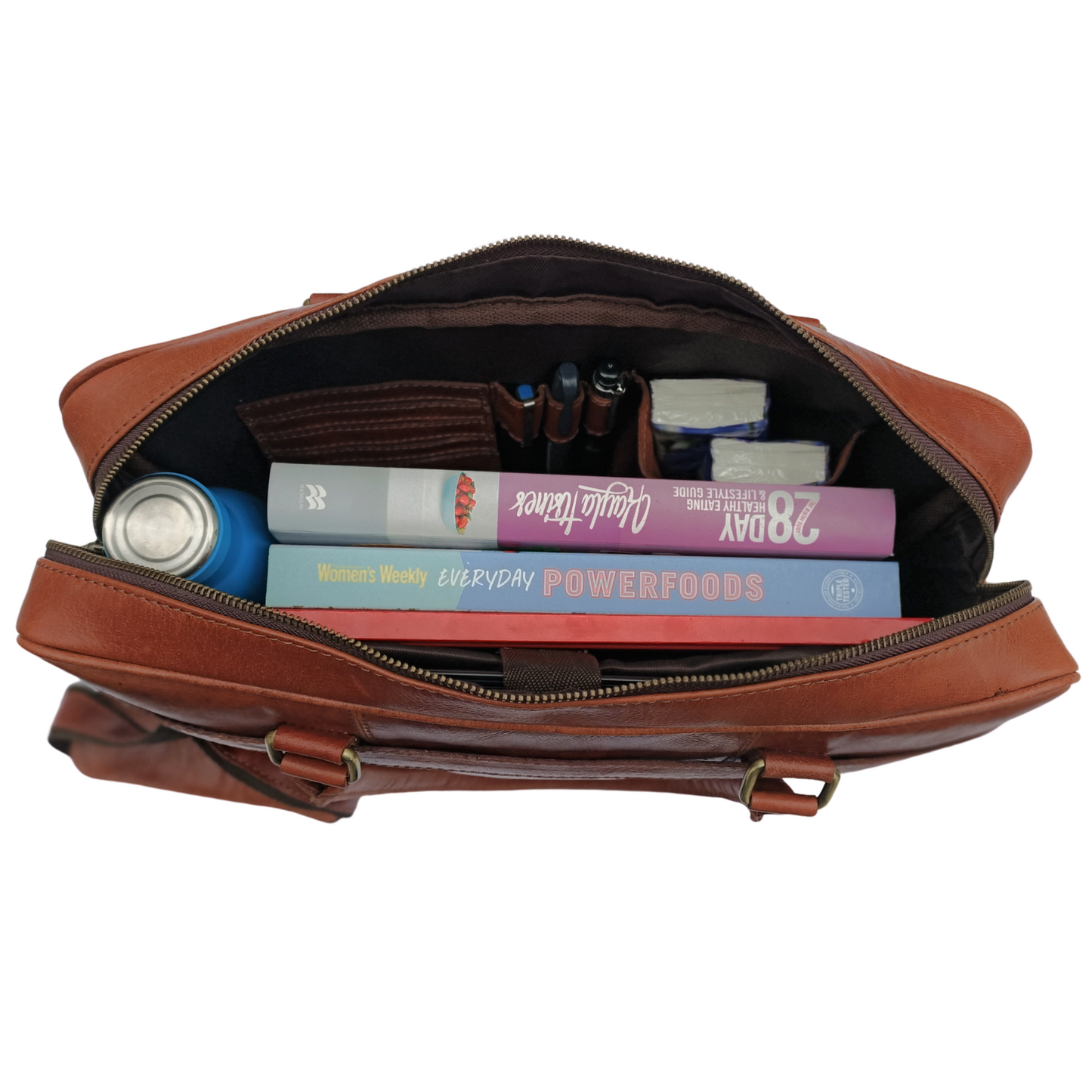 Helle Braune Leder Laptop Tasche