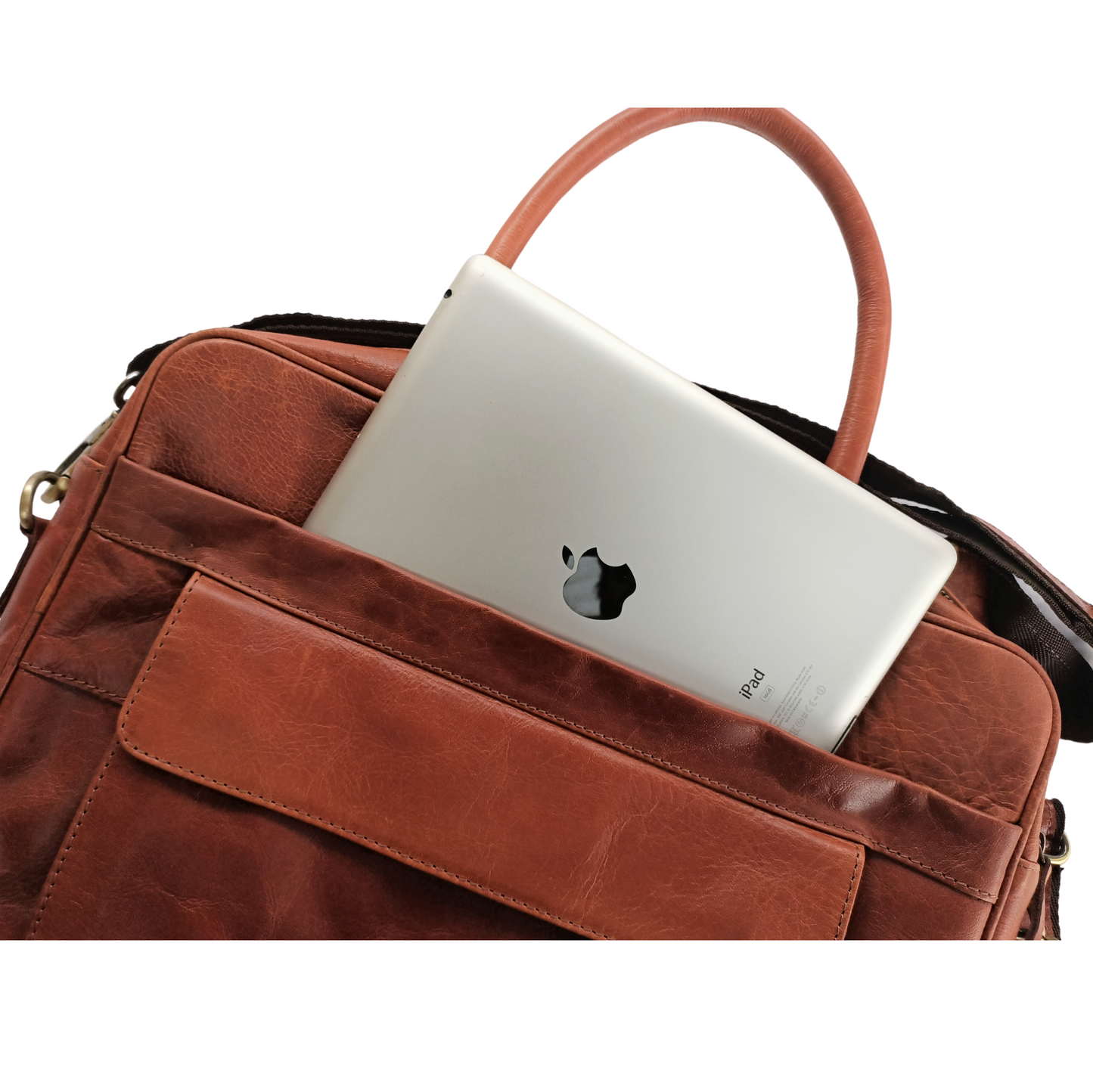 Helle Braune Leder Laptop Tasche