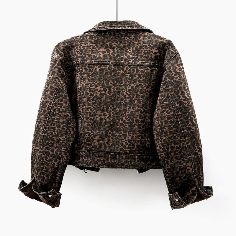Valentina Rossi Leoparden-Denimjacke