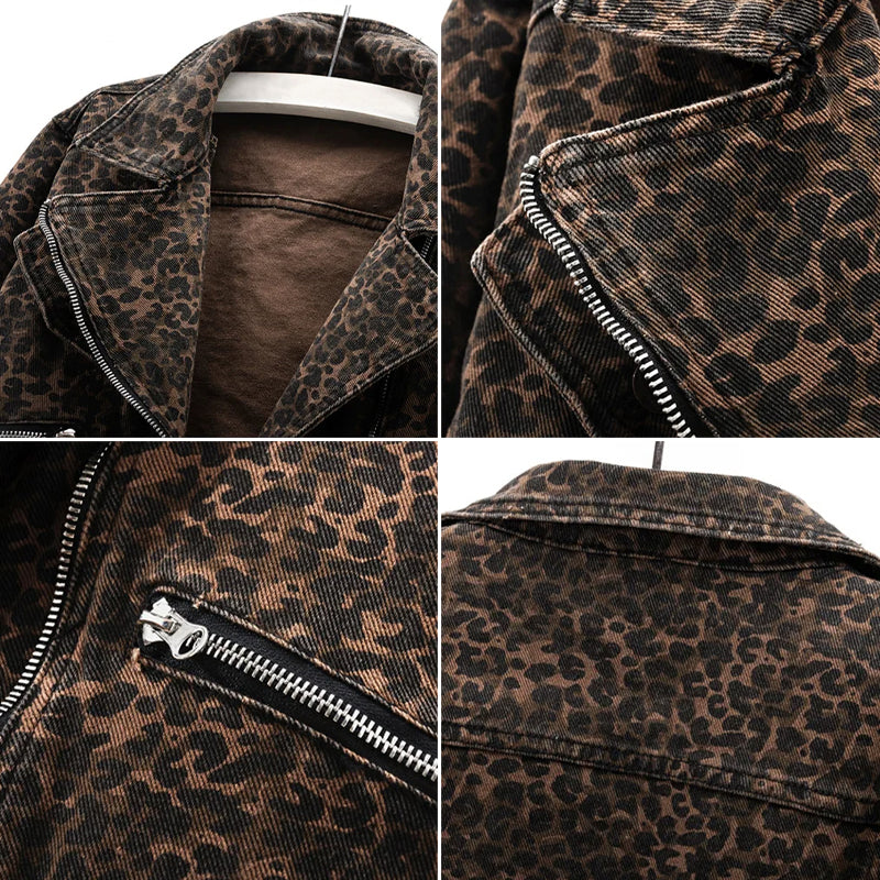 Valentina Rossi Leoparden-Denimjacke
