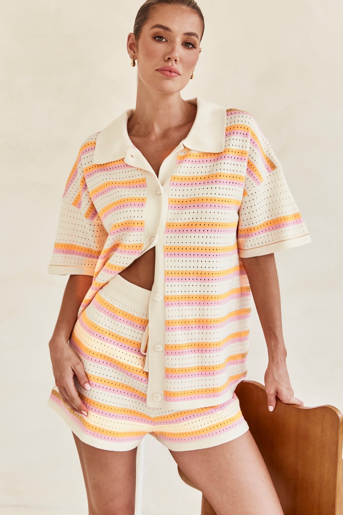 THARAH Leichtes Strick-Ensemble: Eleganz & Komfort für Frühling/Sommer
