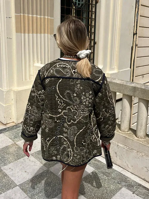 Luna™ - Vintage Floral Gequilteter Baumwollmantel