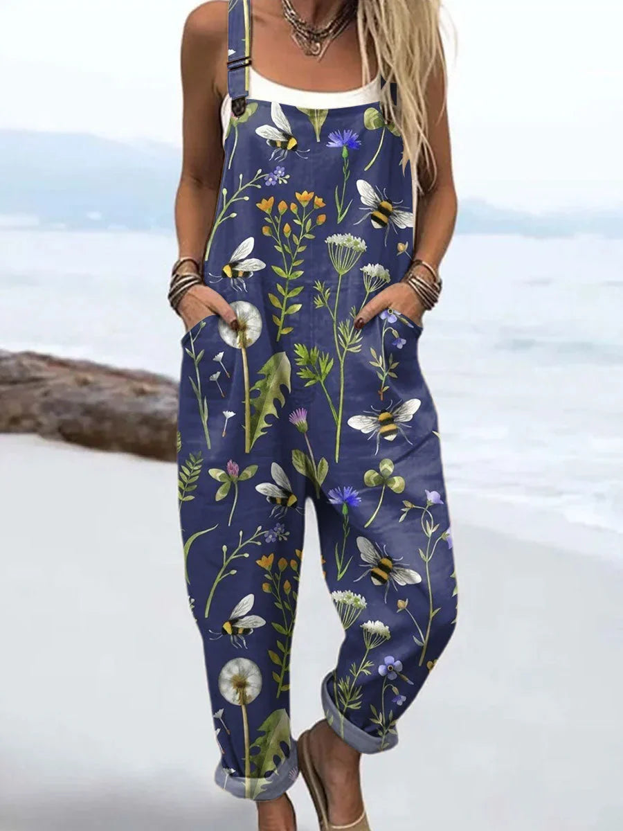 Vintage Floral Jumpsuit Damen - Müheloser Stil & Ganztägiger Komfort