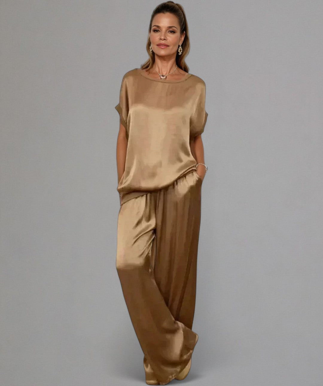 Tharah | Damen-Set mit satinartiger Textur