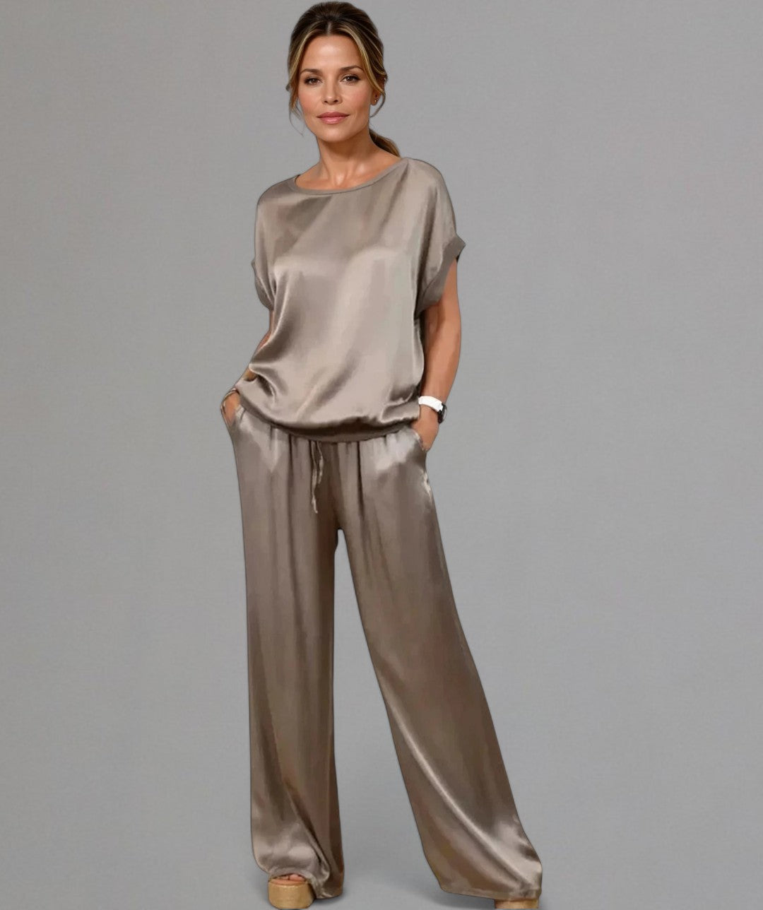 Tharah | Damen-Set mit satinartiger Textur