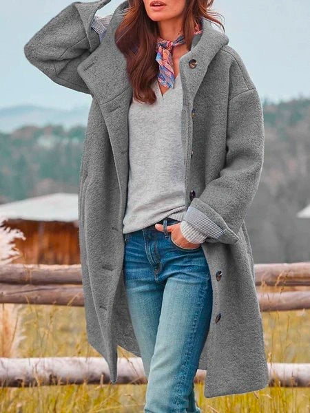 Audrey | Gemütlicher Outdoor-Mantel mit Knöpfen