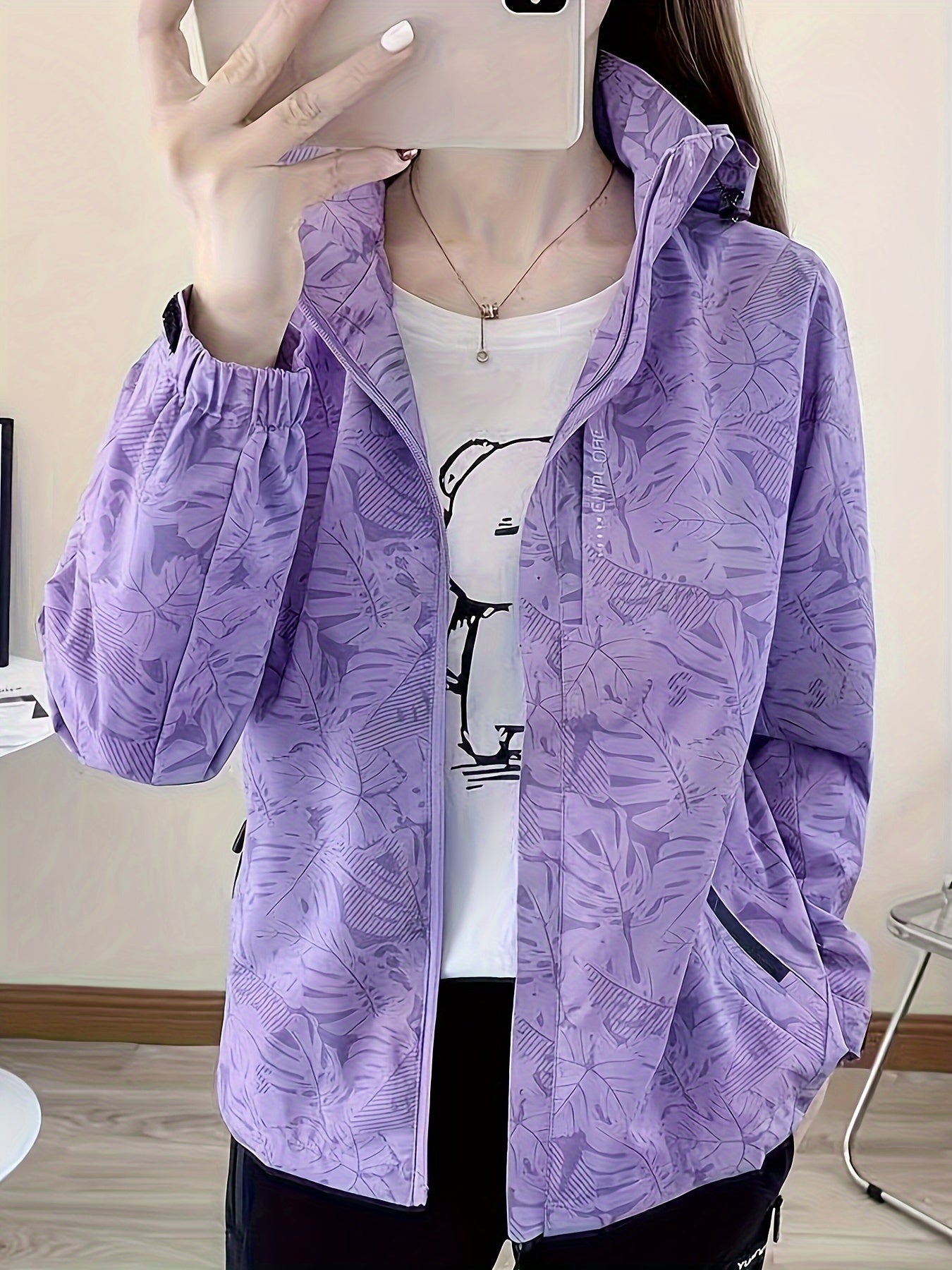 Jasmine | Winddichte Jacke mit Blattmuster