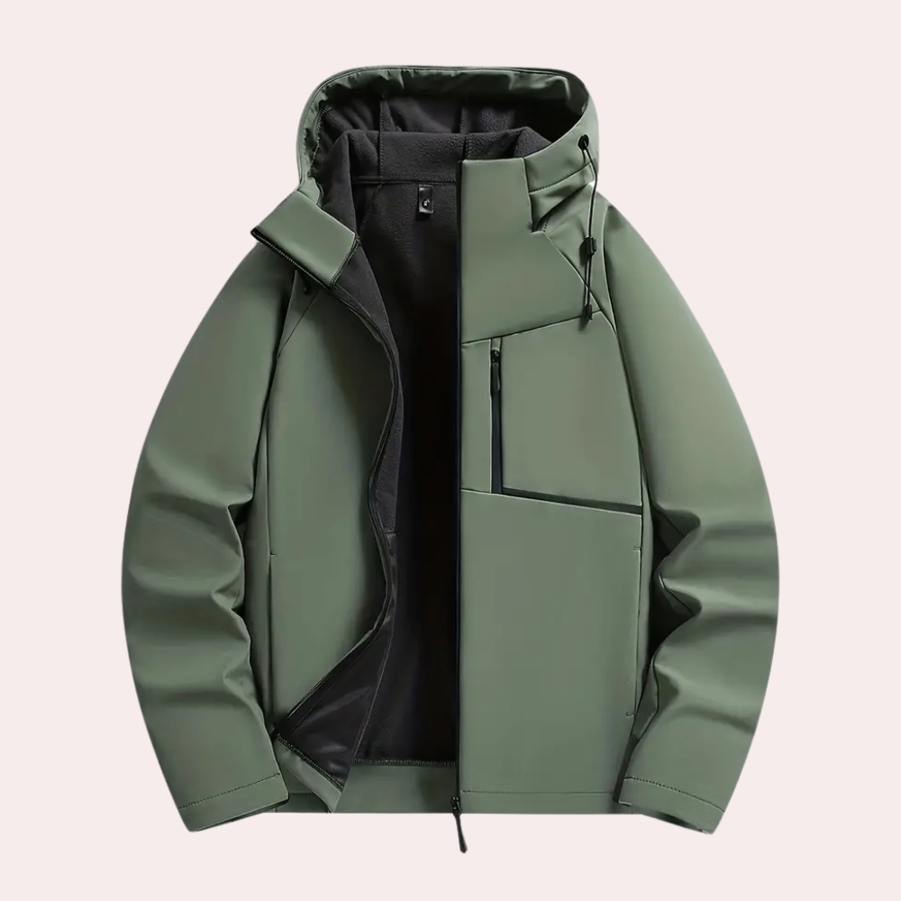 Herren Winter-Cordjacke mit Knopfleiste und isolierendem Innenfutter