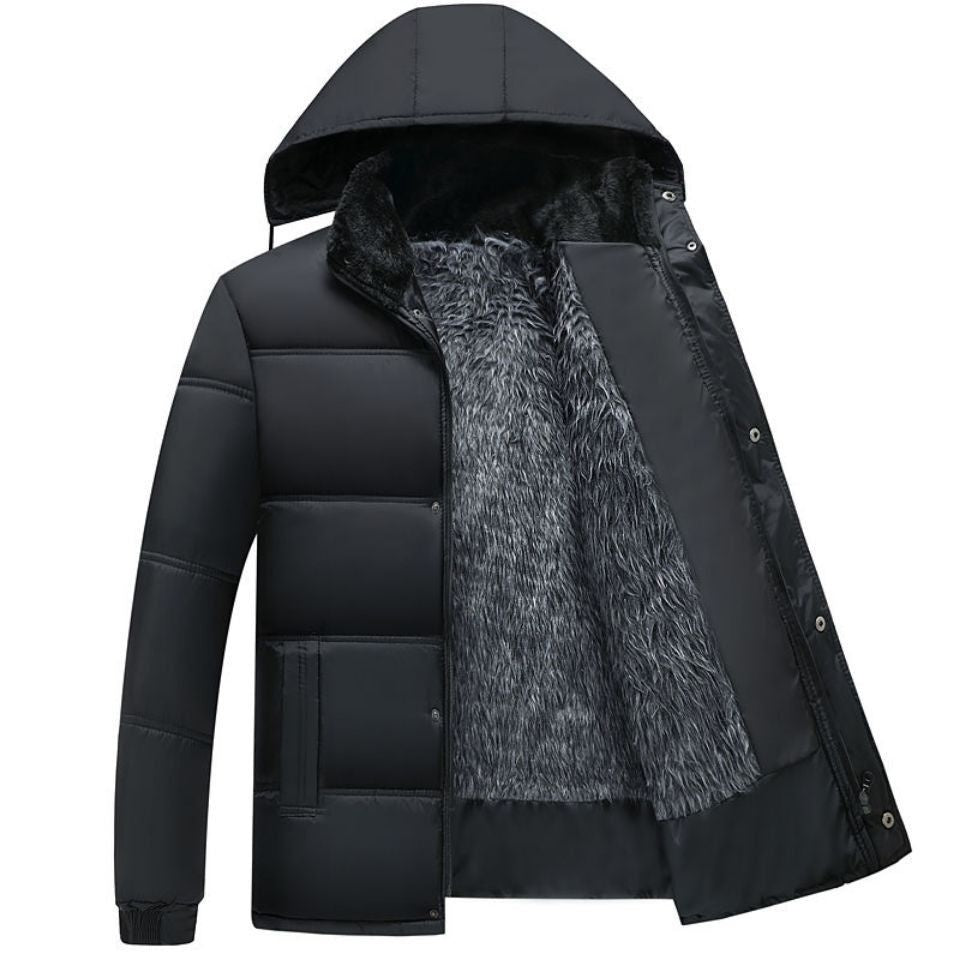 Herren Wintermantel mit dickem Innenfutter und flexiblem Ärmeldesign