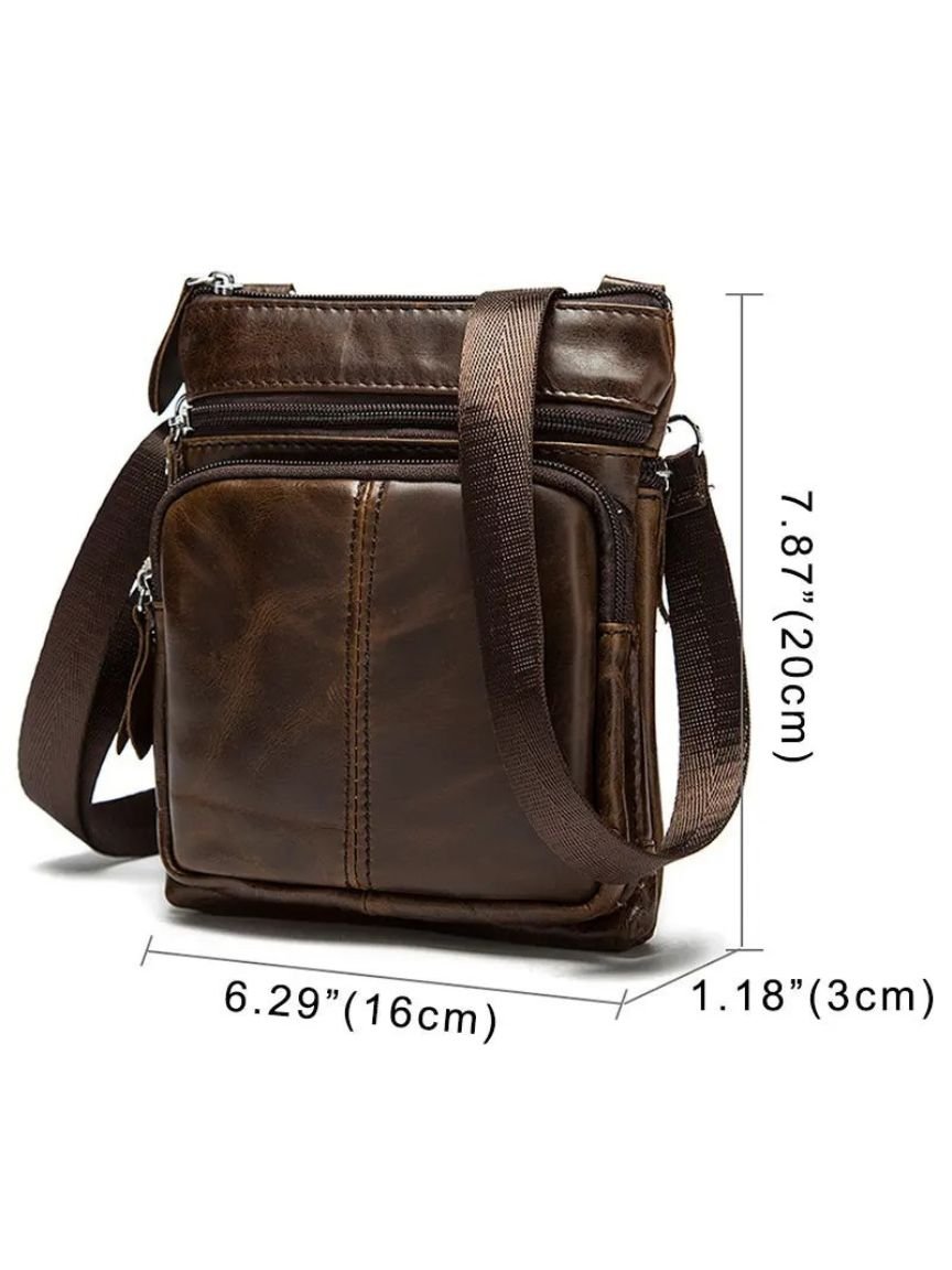 Crossbody Lederschultertasche - Kreuz & Krone