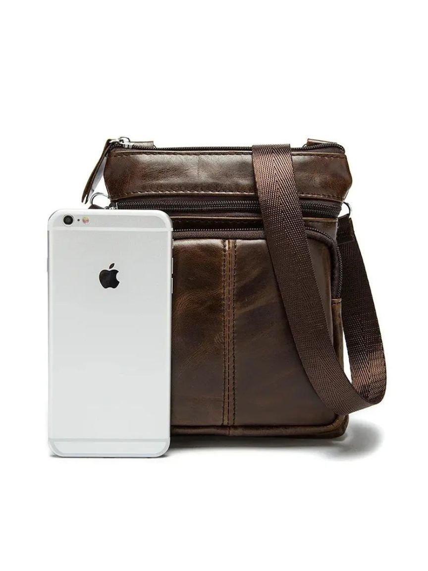 Crossbody Lederschultertasche - Kreuz & Krone