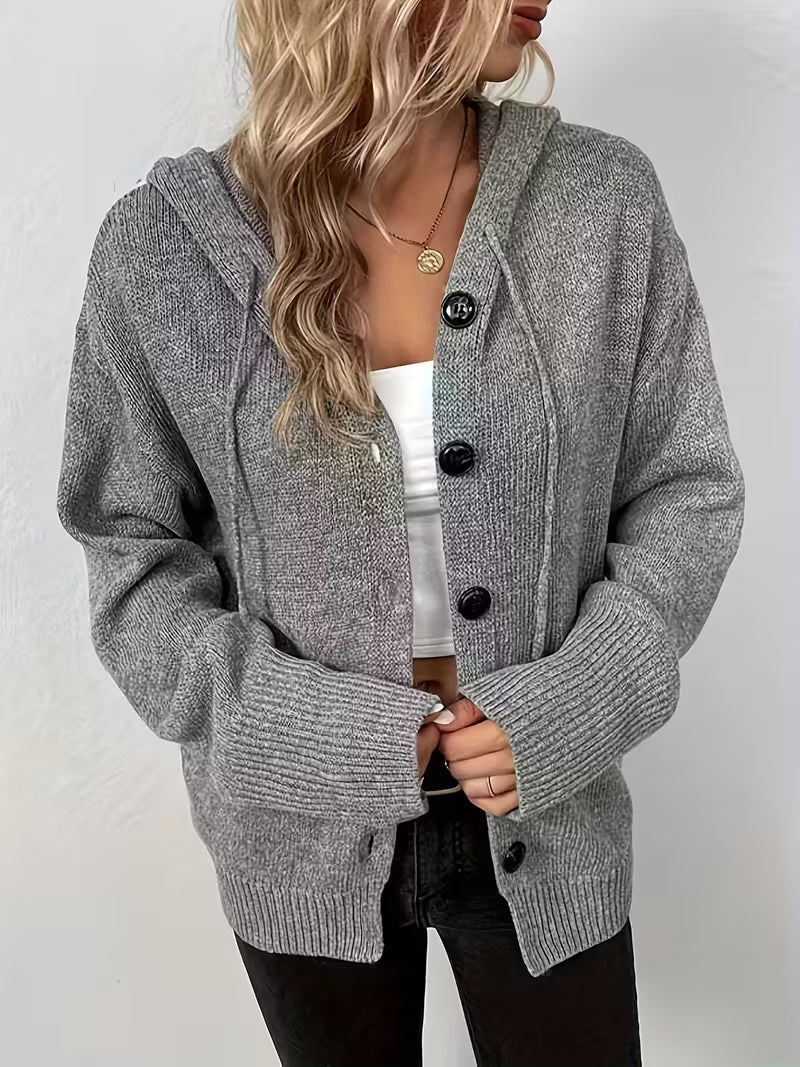 Karalina™ | Strickcardigan mit Zopfmuster und Knopfleiste