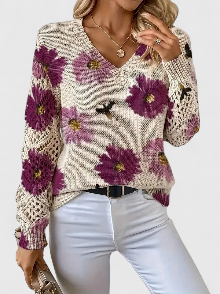Aurelia – Eleganter Floral-Pullover