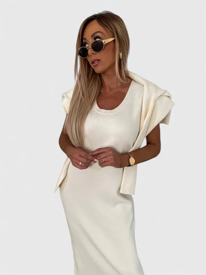 Chrystahl | Elegantes Kleid- und Rollkragenpullover-Set