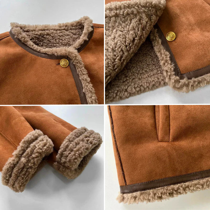 Rosalie | Jacke aus Schaffell mit Knöpfen