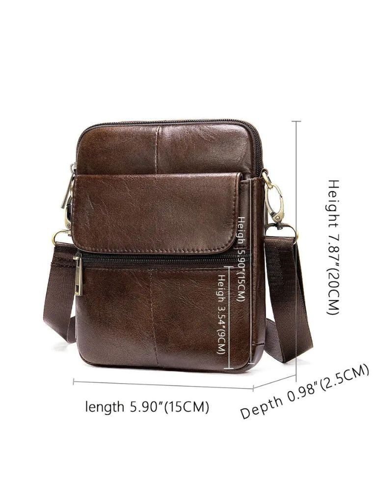 Essentielle Lederschultertasche - Kreuz & Krone