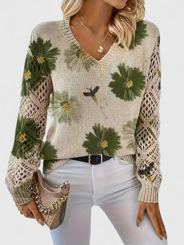 Aurelia – Eleganter Floral-Pullover