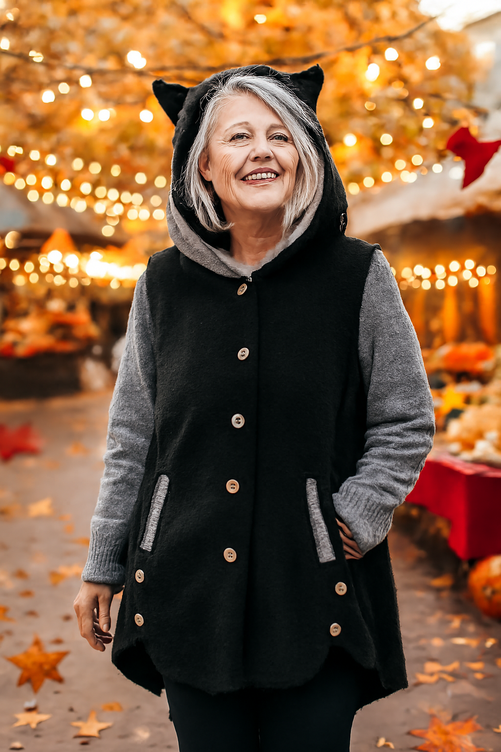 Olivia | Gemütlicher Kapuzenpullover mit Katzenohren – Eleganter Komfort für Herbst & Winter