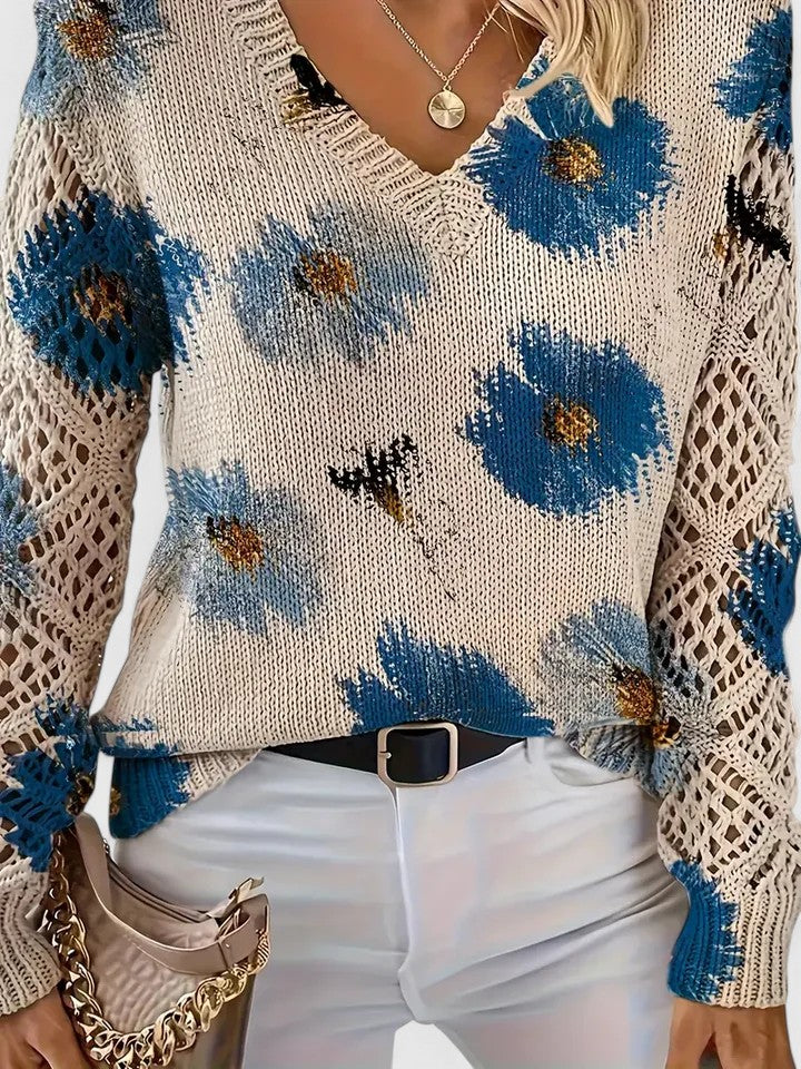 Aurelia – Eleganter Floral-Pullover