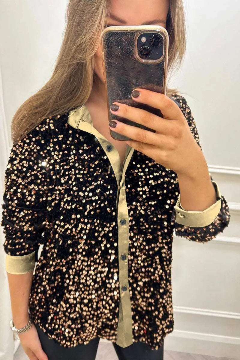 CIARA™ - Schimmerndes Pailletten-Shirt