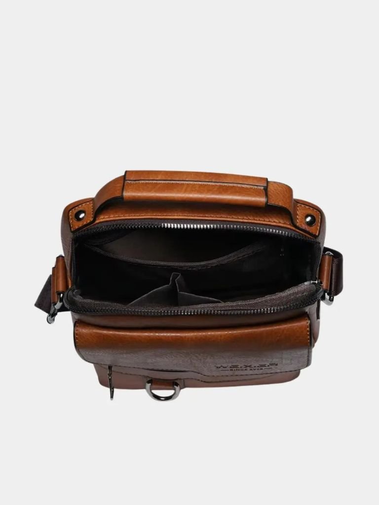Leder Crossbody-Tasche - Kreuz & Krone