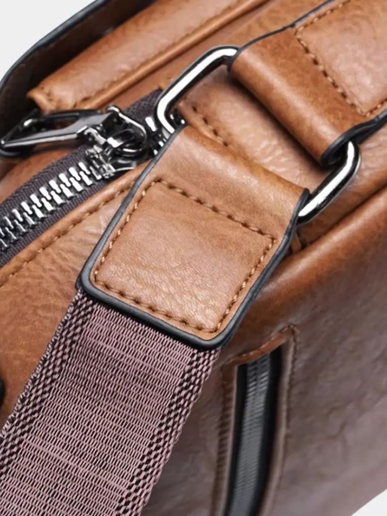 Leder Crossbody-Tasche - Kreuz & Krone