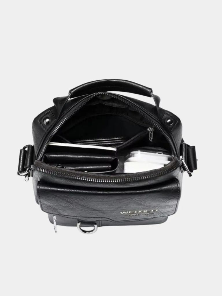 Leder Crossbody-Tasche - Kreuz & Krone