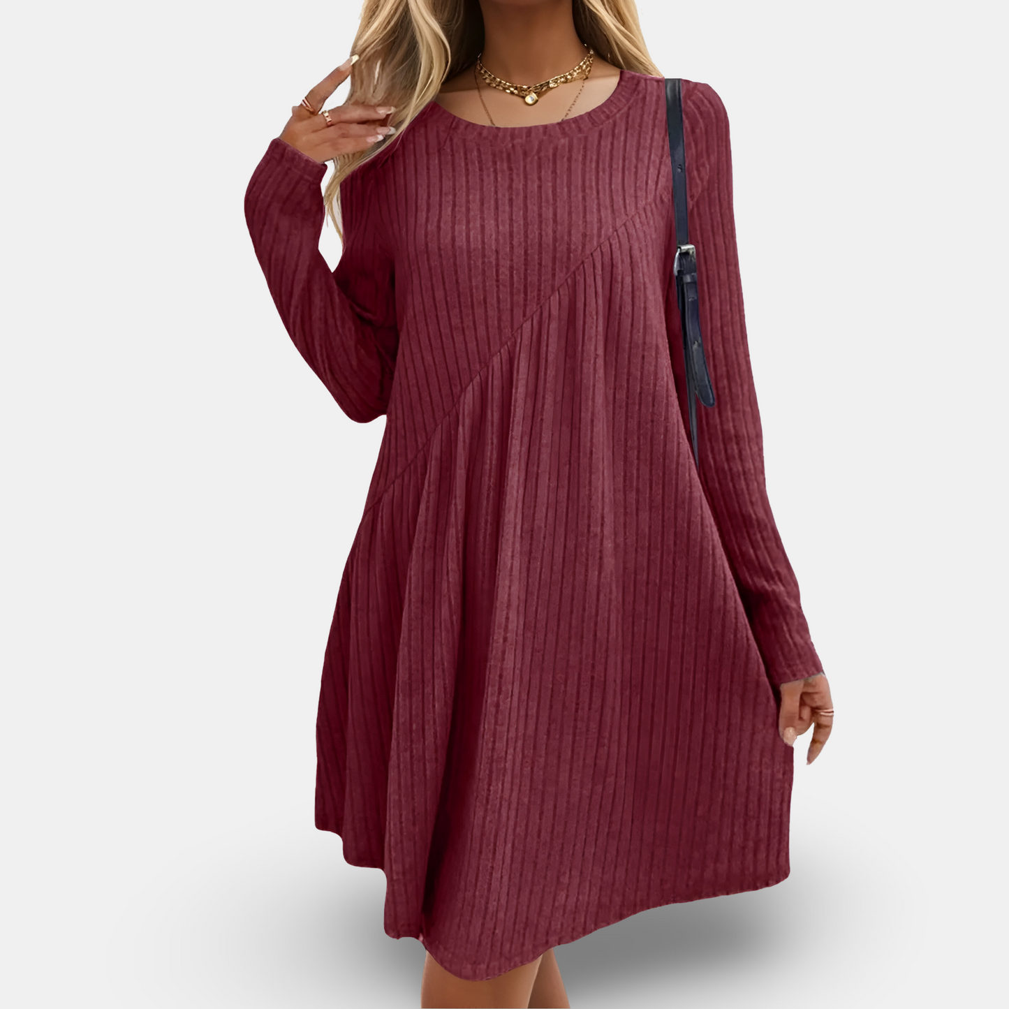 Clarita | Weiches & Bequemes Kleid mit langen Ärmeln