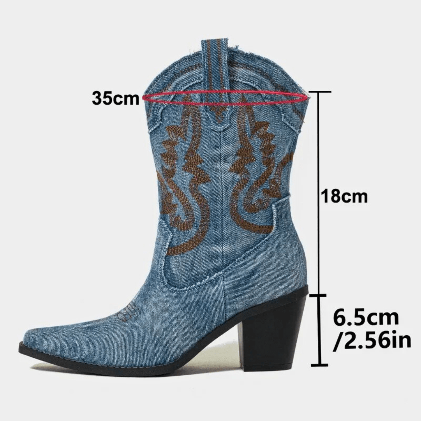 Veloria Denim-Stiefeletten