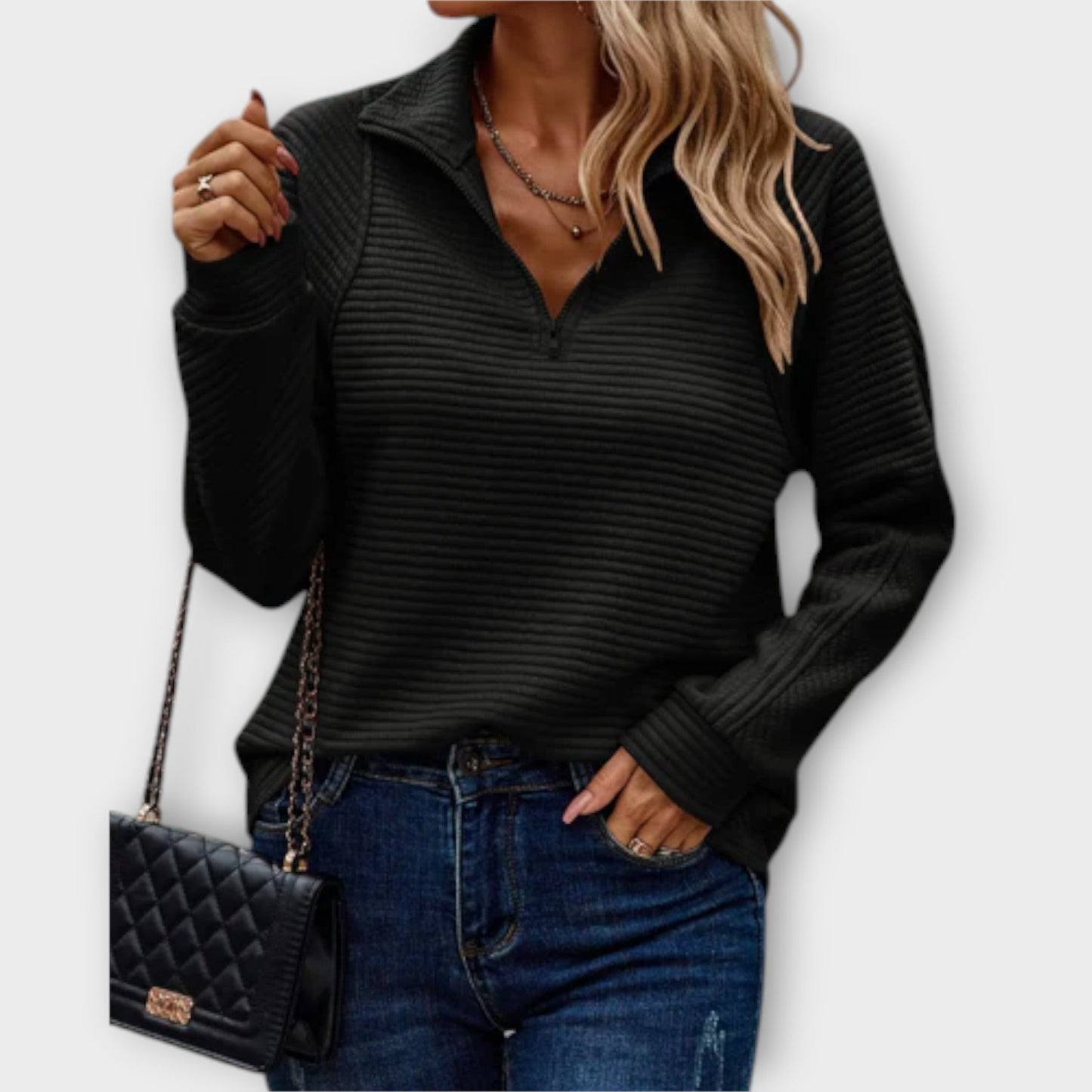 Lila | Stilvoller V-Ausschnitt-Pullover