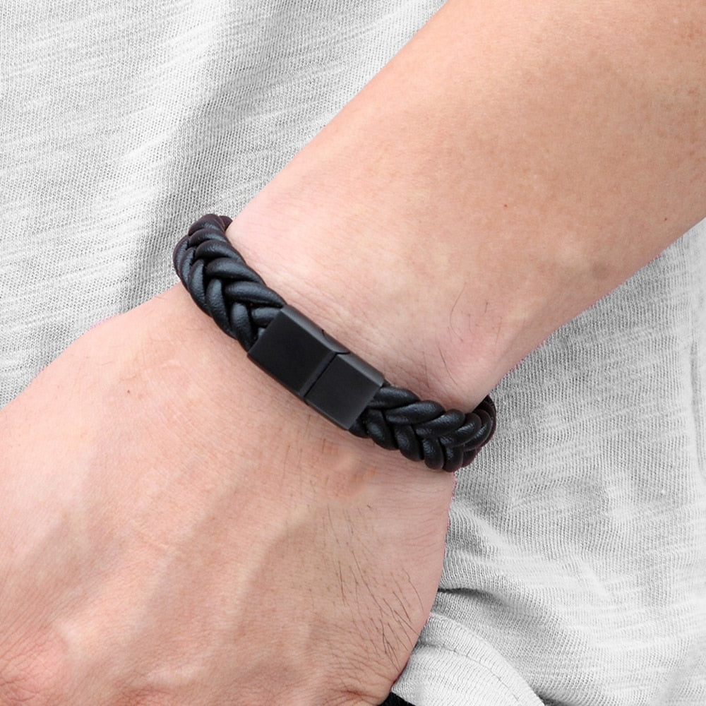 Corda Classic Herren-Lederarmband – Edelstahl Magnetverschluss