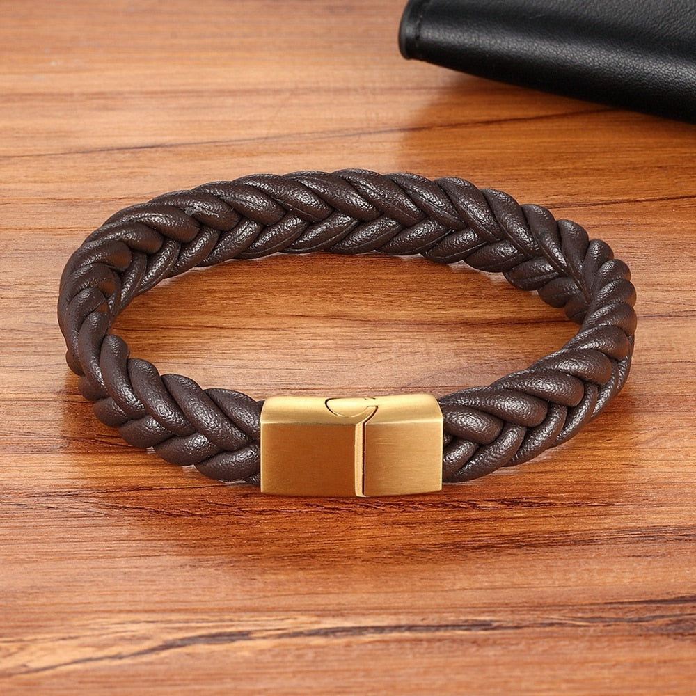 Corda Classic Herren-Lederarmband – Edelstahl Magnetverschluss