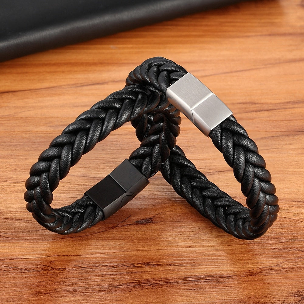 Corda Classic Herren-Lederarmband – Edelstahl Magnetverschluss