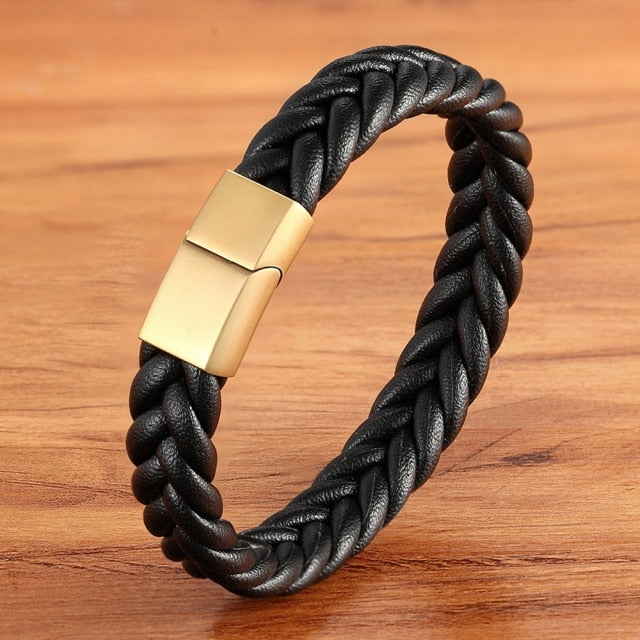 Corda Classic Herren-Lederarmband – Edelstahl Magnetverschluss