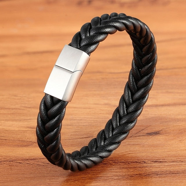 Corda Classic Herren-Lederarmband – Edelstahl Magnetverschluss