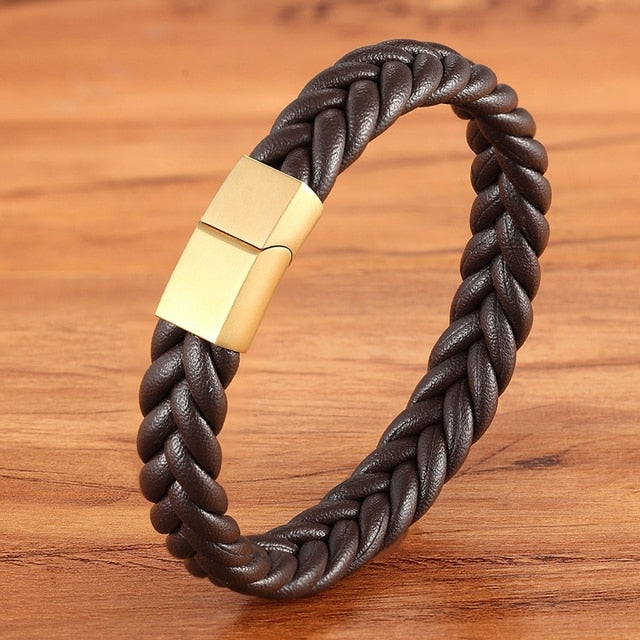 Corda Classic Herren-Lederarmband – Edelstahl Magnetverschluss