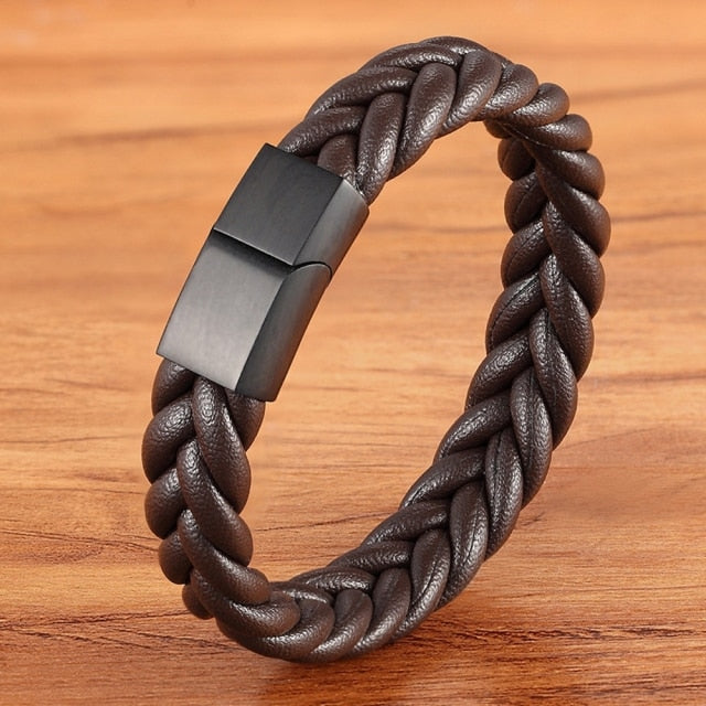 Corda Classic Herren-Lederarmband – Edelstahl Magnetverschluss