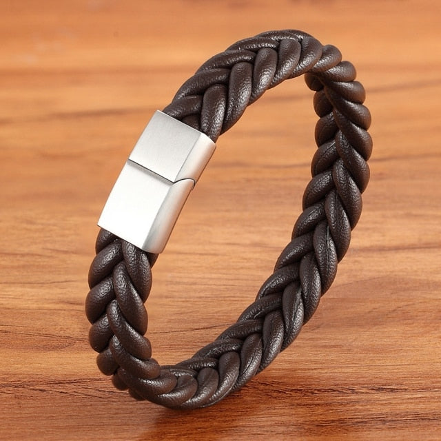 Corda Classic Herren-Lederarmband – Edelstahl Magnetverschluss