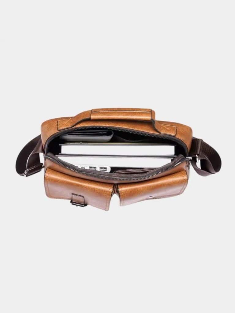 Retro Leder-Quadratische Schultertasche - Kreuz & Krone