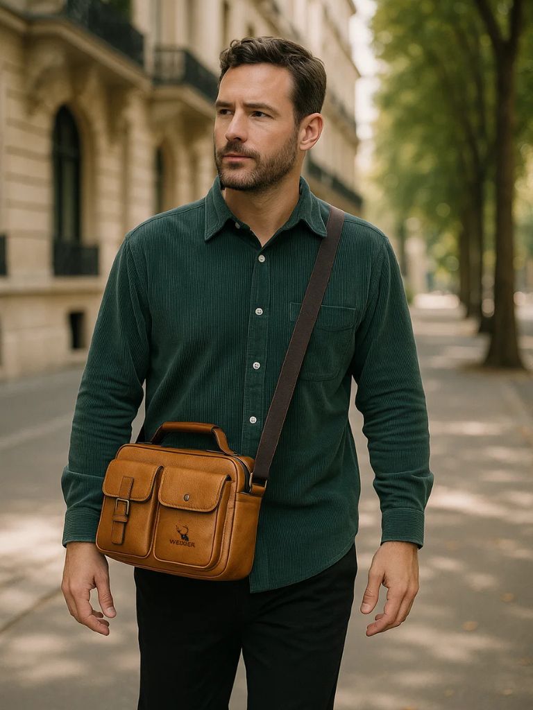 Retro Leder-Quadratische Schultertasche - Kreuz & Krone