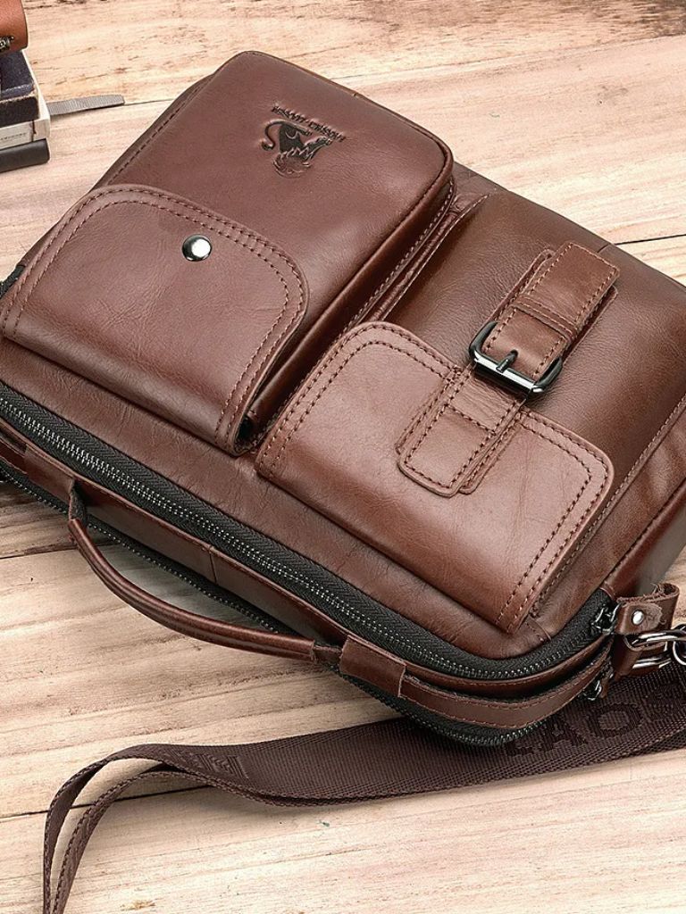 Retro Leder-Quadratische Schultertasche - Kreuz & Krone