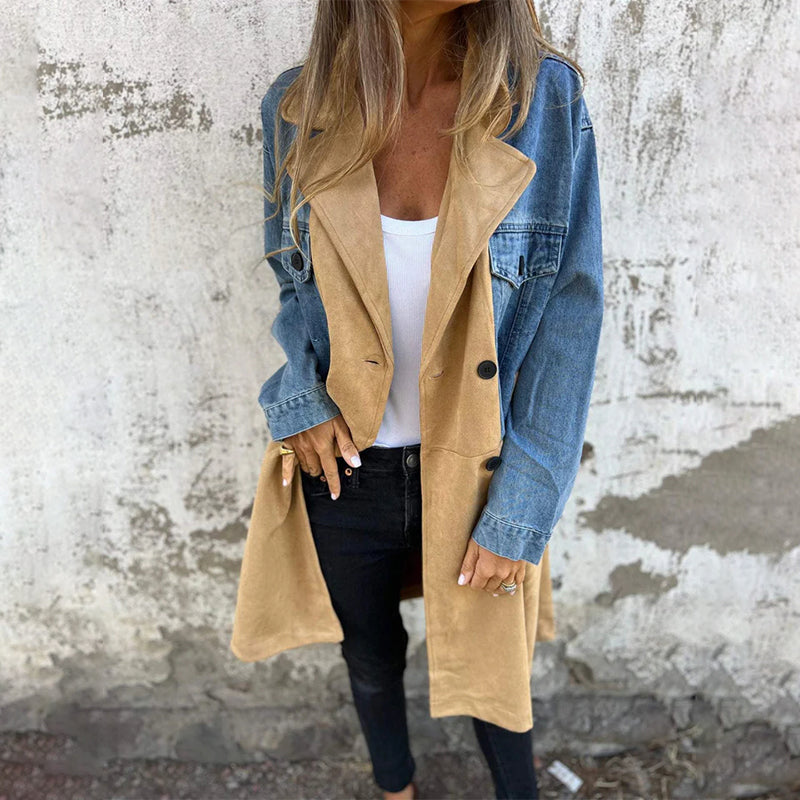Charly | Mittellanger Denim-Trenchcoat