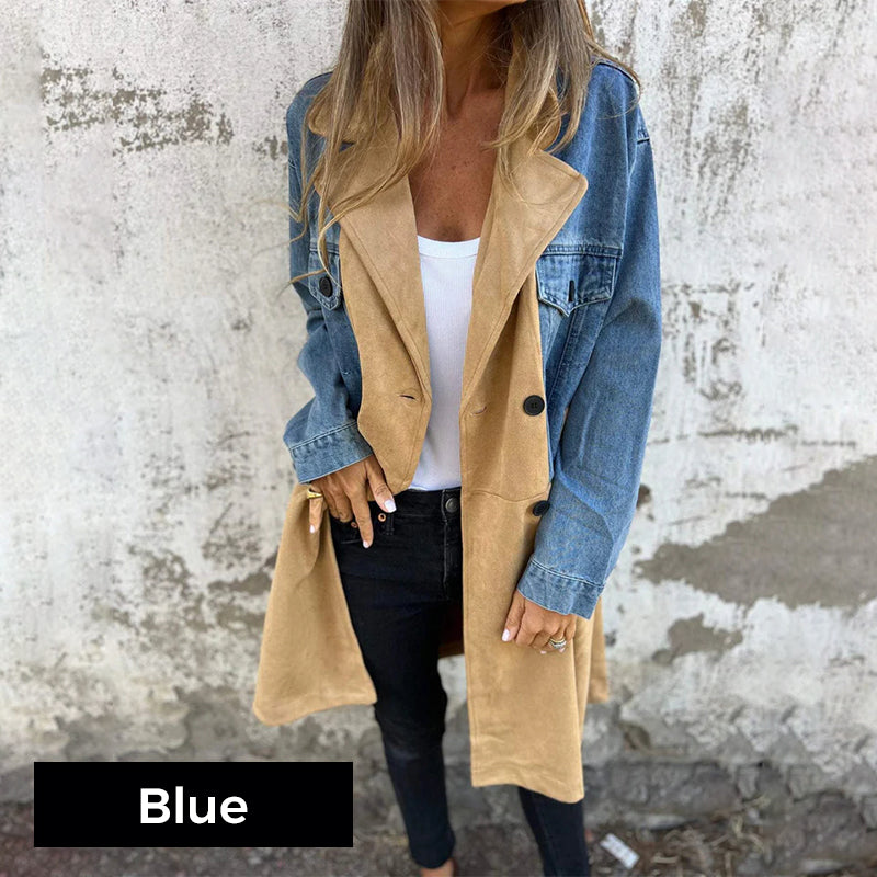 Charly | Mittellanger Denim-Trenchcoat