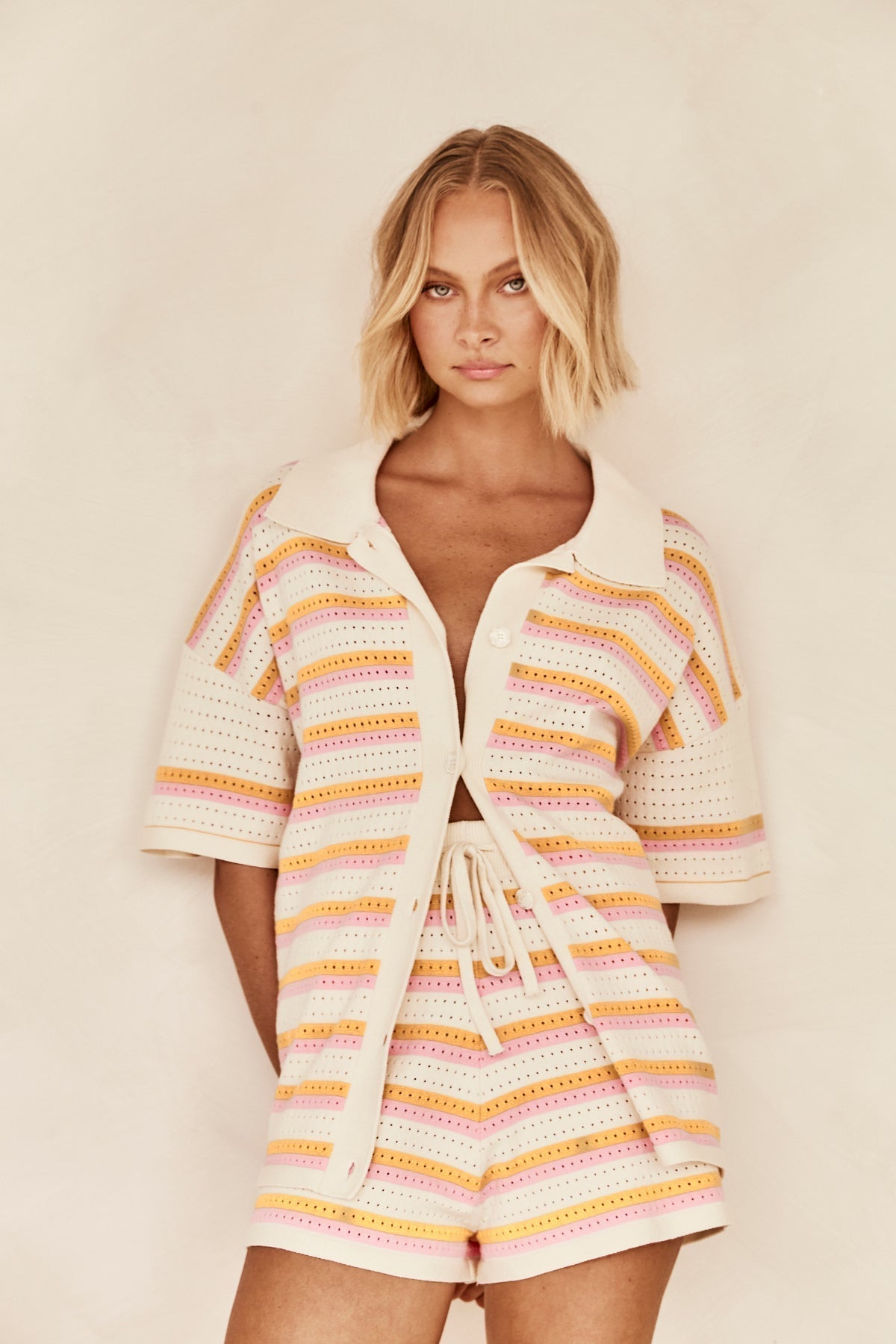 THARAH Leichtes Strick-Ensemble: Eleganz & Komfort für Frühling/Sommer