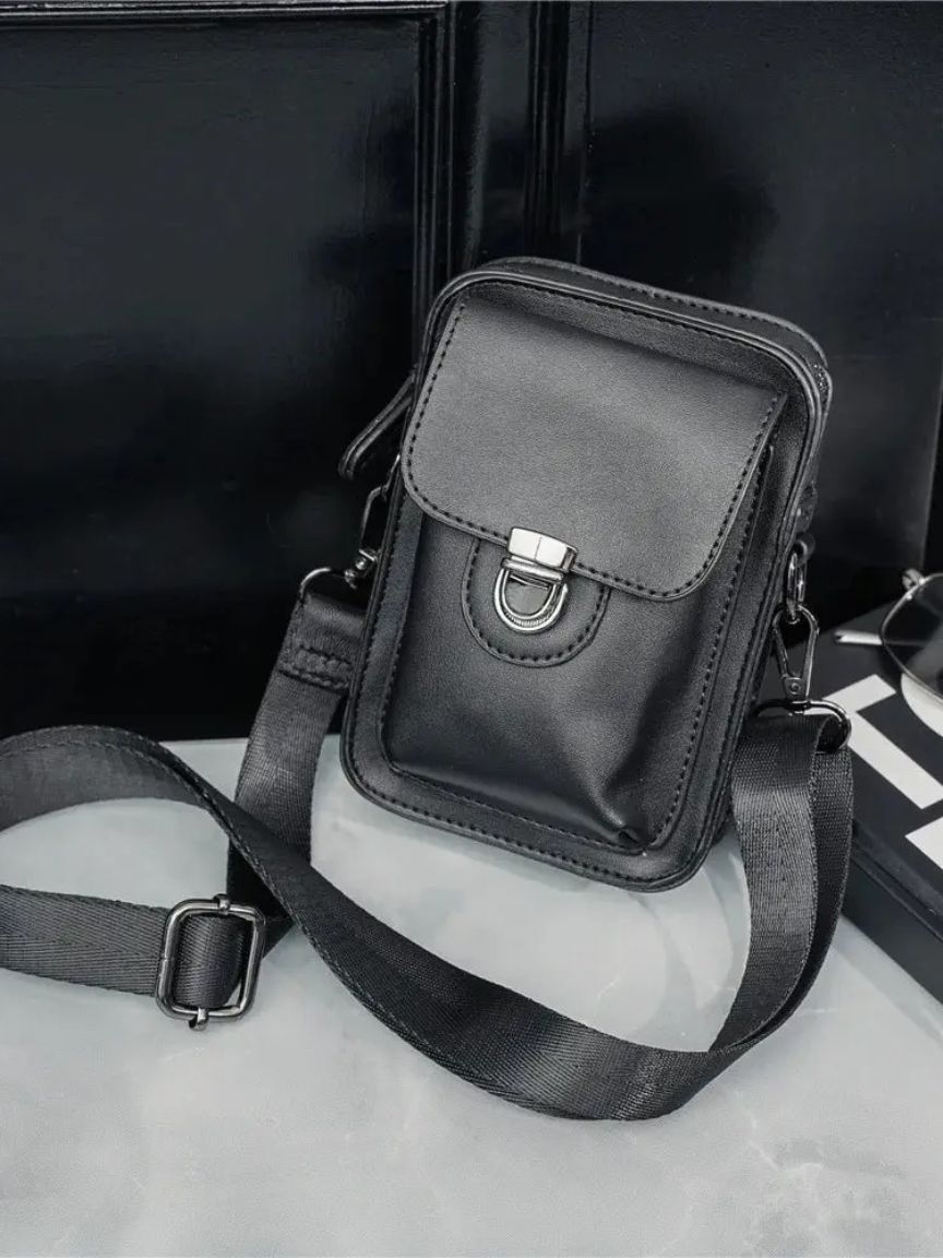Vintage Mini Leder Crossbody Schultertasche - Kreuz & Krone