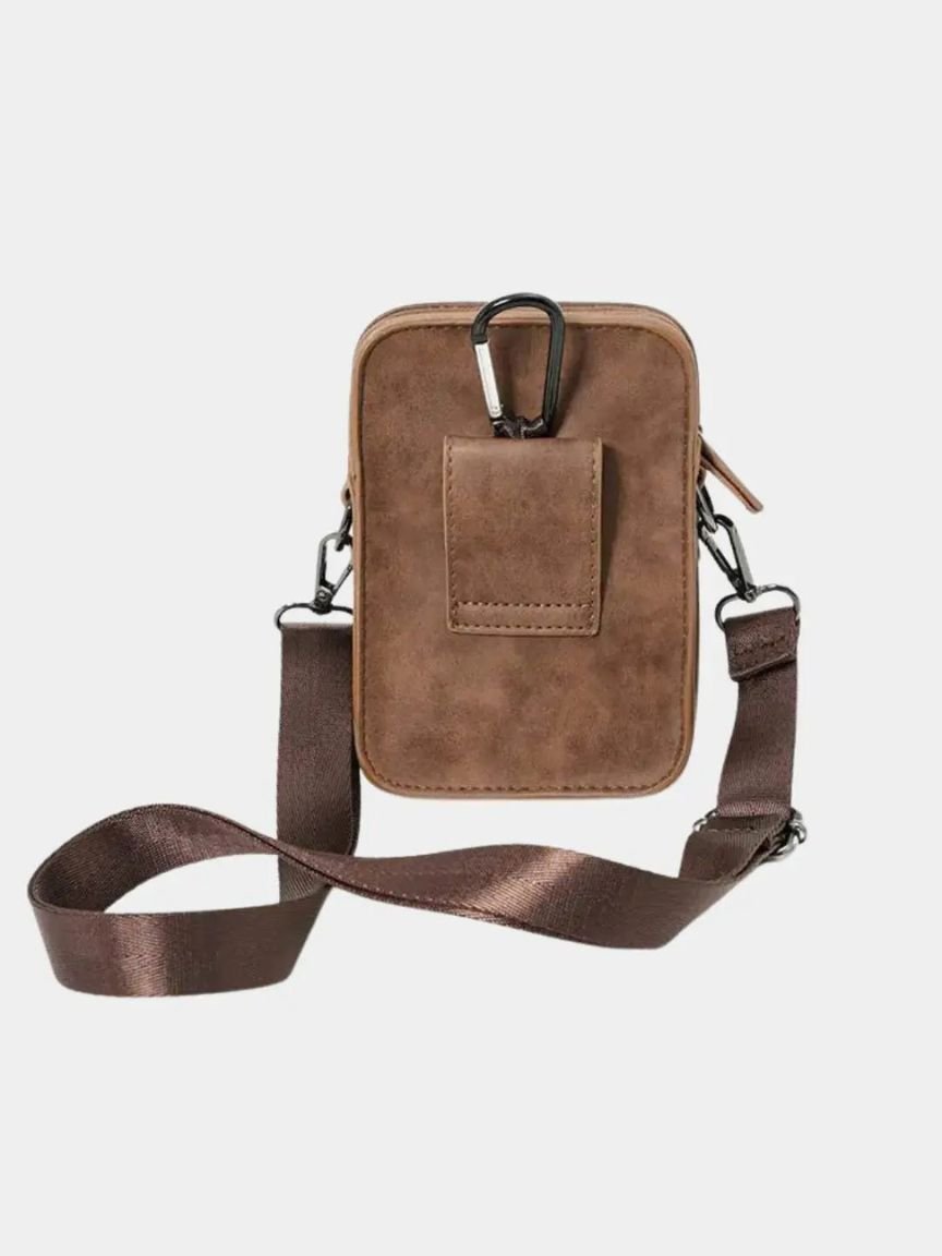 Vintage Mini Leder Crossbody Schultertasche - Kreuz & Krone