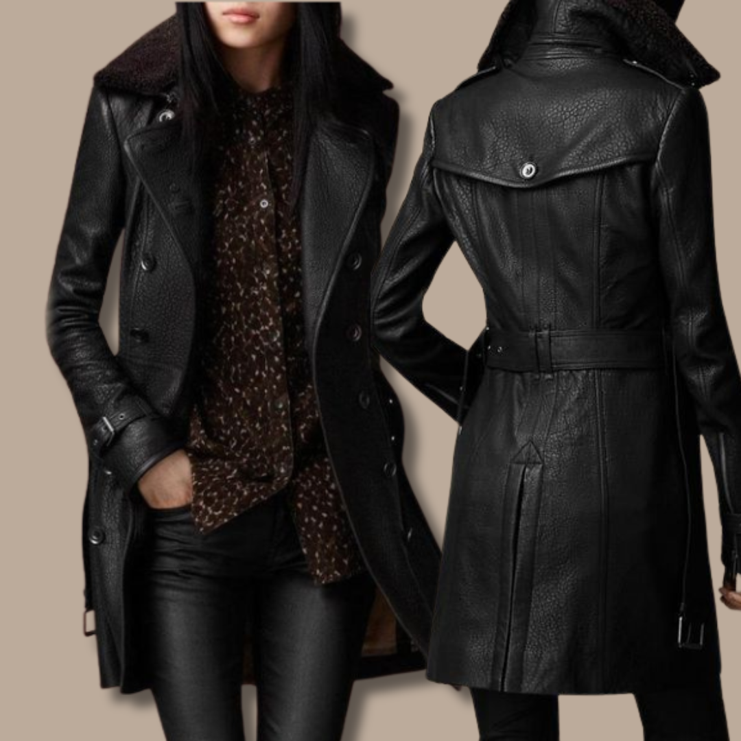 Clara | Leder-Trenchcoat